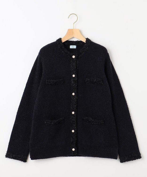 組曲 ツイードニット ジャケット ネイビー系