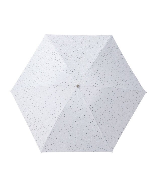 MOONBAT Fuwacool(フワクール) フワクールホワイト 晴雨兼用日傘 折りたたみ傘 ランダムドット 軽量 一級遮光／遮熱／UV ライトグレー