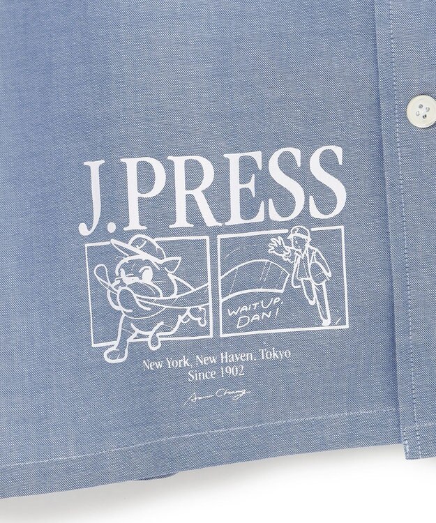 J.PRESS MEN 【AaronChang】【UNISEX】コットンダンガリー オープンカラーシャツ / Baggy-Fit ブルー系