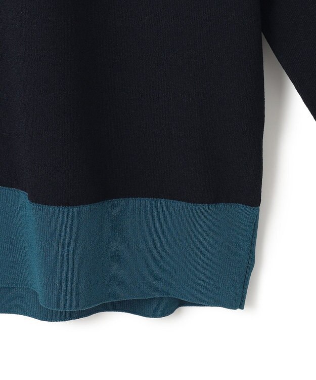 23区 S 【洗える】レーヨンポリエステルストレッチ カーディガン ネイビー×ダークブルー