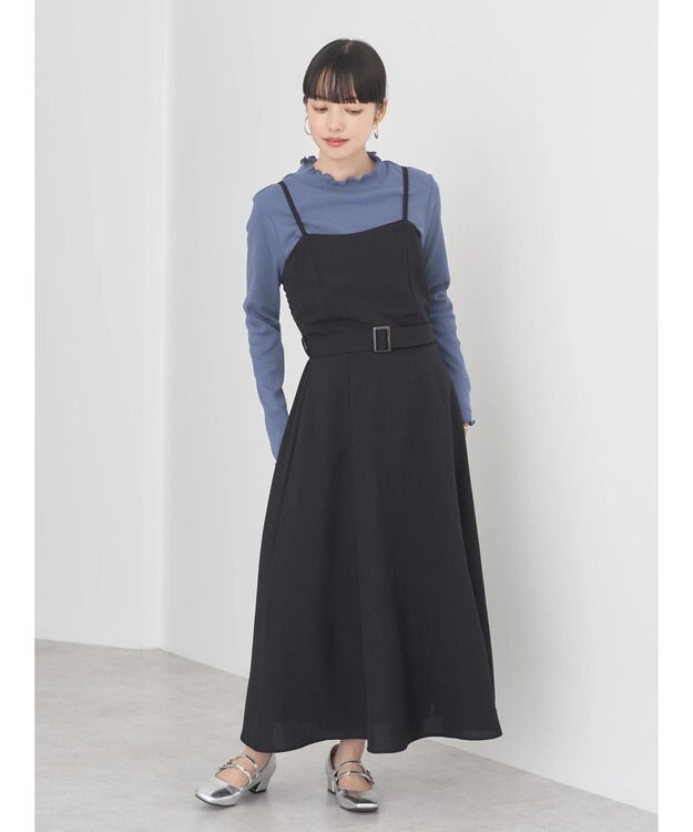 earth music&ecology ウエストマークキャミワンピース Black