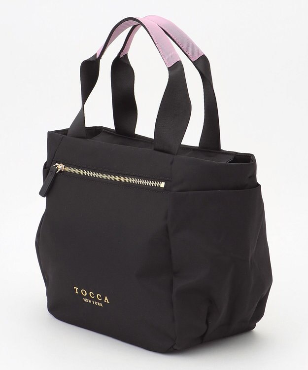TOCCA 【サスティナブル素材・撥水・WEB＆一部店舗限定】NUOTO NYLON TOTE トートバッグ ブラック（ショルダー紫ピンク）