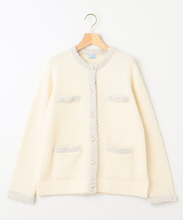 組曲 ツイードニット ジャケット アイボリー系