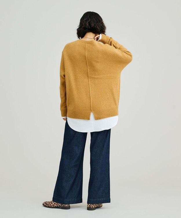 J.PRESS YORK STREET 【WOMEN】ウールカシミヤ ドルマンVニット イエロー系