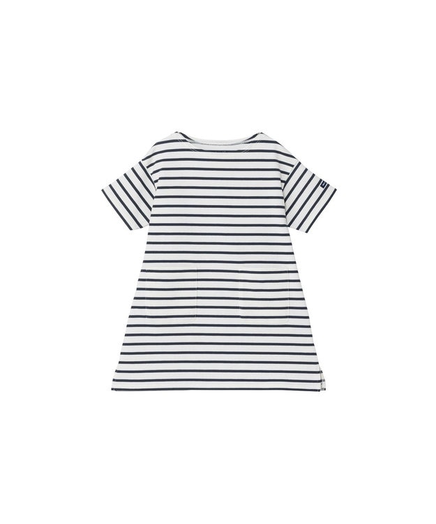 HELLY HANSEN 【キッズ・速乾・UVカット・抗菌防臭・記名ラベル付】ショートスリーブHHリフトマリンボーダーワンピース オフホワイト×ディープネイビー