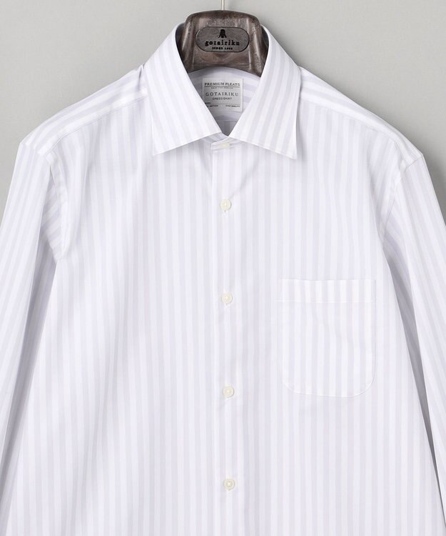GOTAIRIKU 【形態安定】PREMIUMPLEATS_セミワイドカラー _通年ドレスシャツ(25年秋冬限定色) ブルー系1