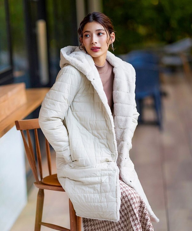 Tiaclasse 【2WAY】エコファーキルティングリバーシブルコート ベージュ