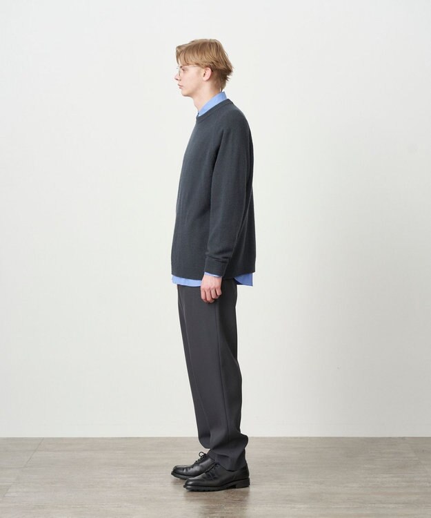 ATON WOOL COTTON BRUSHED | クルーネックセーター - UNISEX CHARCOAL GRAY