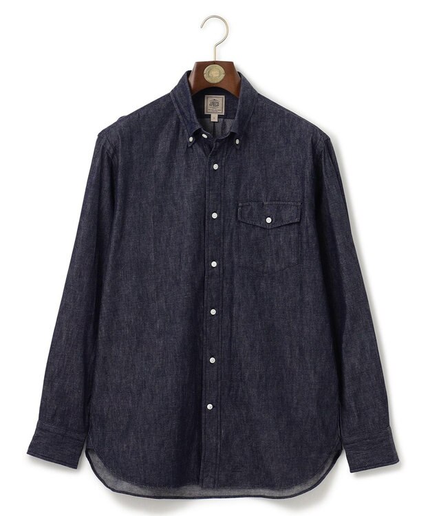 J.PRESS MEN デニムルックツイル ボタンダウンシャツ ネイビー系