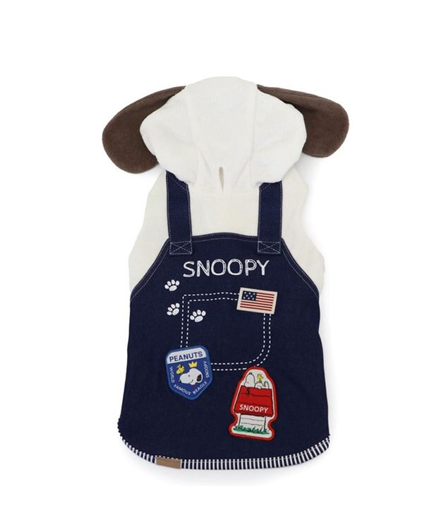 PET PARADISE スヌーピー オーバーオール風 パーカー 小型犬 ネイビー