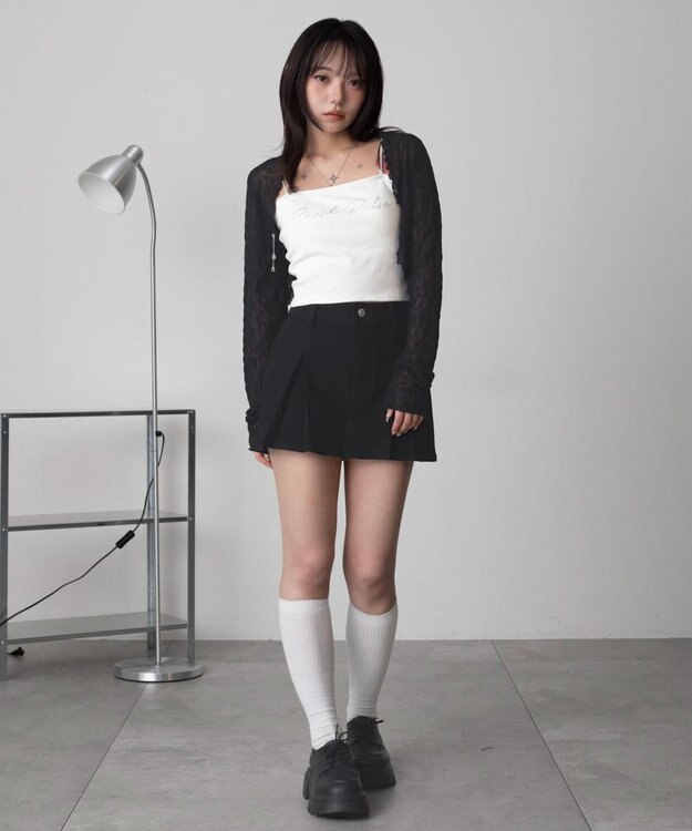 WEGO プリーツミニスコート ブラック