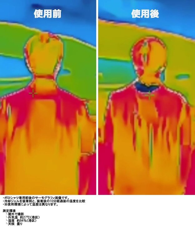 JOSEPH ABBOUD MOUNTAIN 暑さに徹底抗戦【首元に冷感ジェル】フリーズパック ポロ リーフ柄 ブルー系5