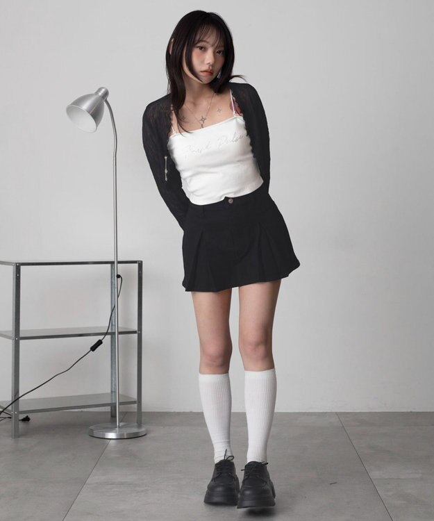 WEGO プリーツミニスコート ブラック