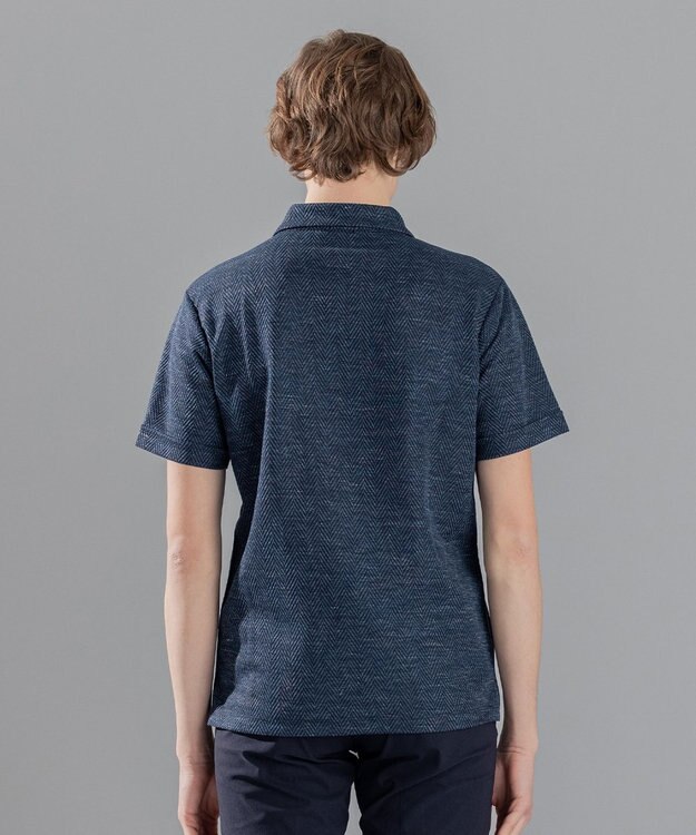 JOSEPH HOMME 【WEB限定商品】トップヘリンボンジャージー　スキッパー ネイビー系