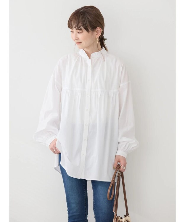 AMERICAN HOLIC サラックール／ＵＶカットフリルシャツチュニック Off White