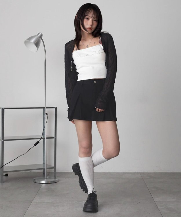 WEGO プリーツミニスコート ブラック