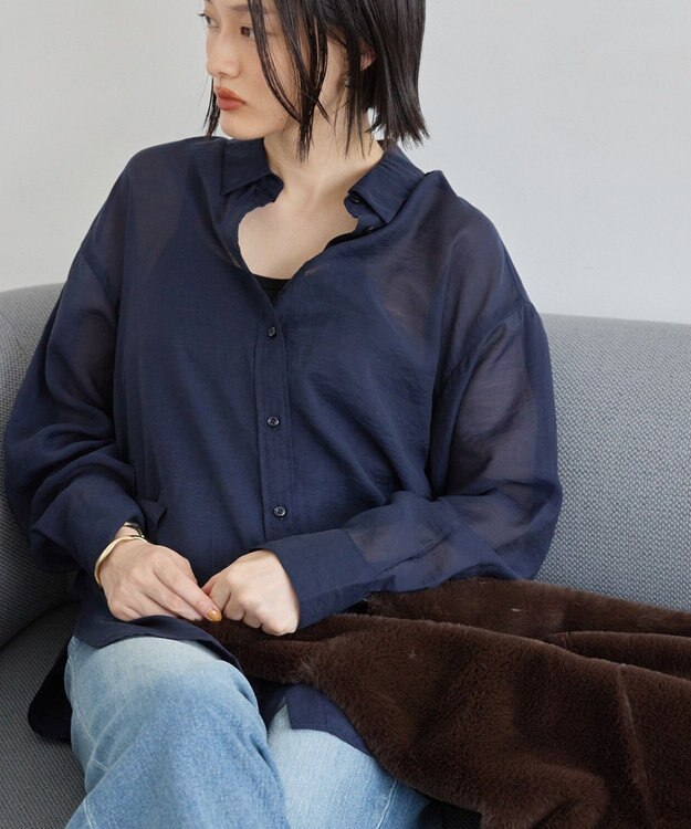 AMERICAN HOLIC ラスターシアーシャツ Charcoal Gray