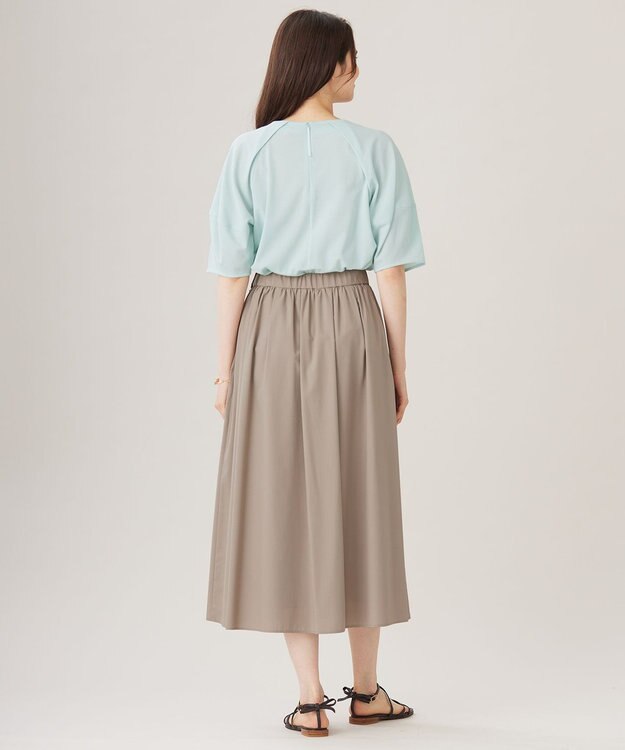 自由区 【洗える】ランダムタック スカート ダークサンド