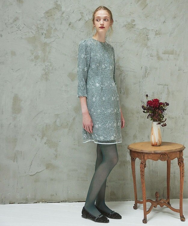 TOCCA SPANGLE OF FLOWER ドレス グリーン系5