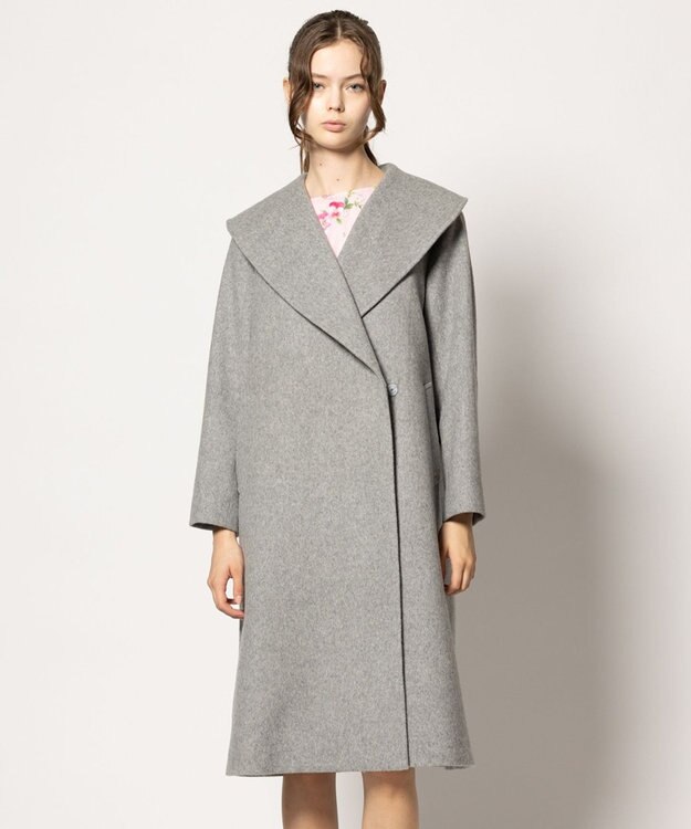 TOCCA LOOFAH ショールカラーウールコート グレー系