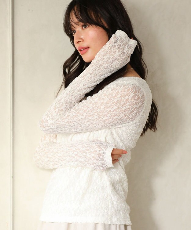 Green Parks ・ＳＵＧＡＲ　ＳＰＯＯＮ　ドレープレースプルオーバ Off White