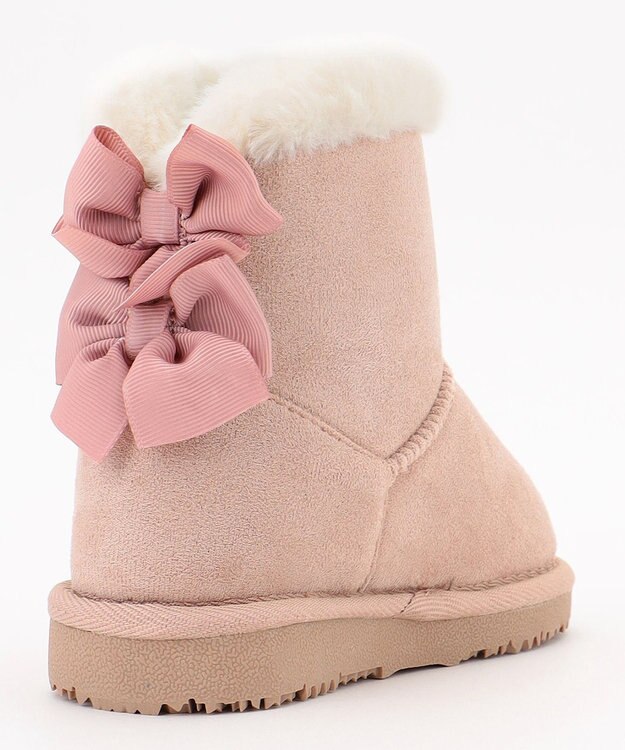 ANY KIDS フェイクムートンリボンブーツ ベージュ