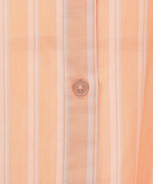 Green Parks 綿麻混５分袖ターンバックシャツ Orange