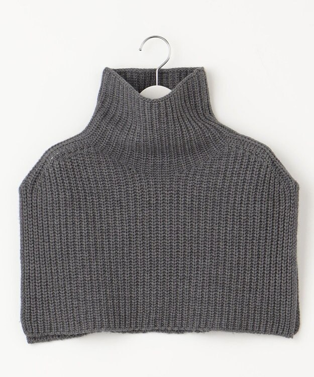 自由区 【洗える】ウールブレンドバルキー ネックウォーマー グレー系