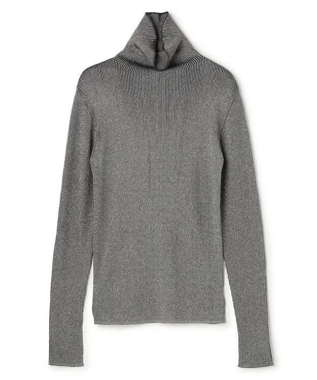 uncrave ラメニット タートルトップス シルバーグレー