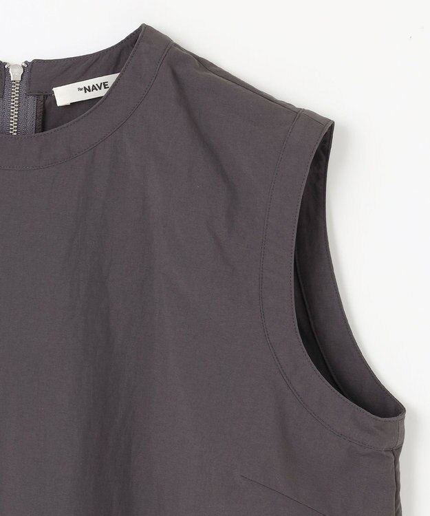 NAVE 【ReNAVE・洗える/撥水加工/接触冷感/UVケア/セットアップ】ナイロンタスラン ノースリブラウス グレー系