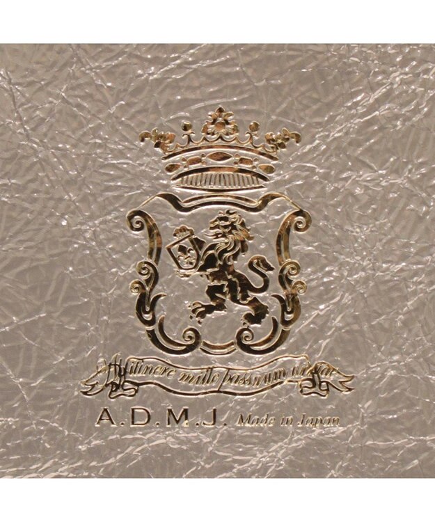 A.D.M.J. 【牛革】クラックメタル/イタリアンレザーWジップトートM プラチナ