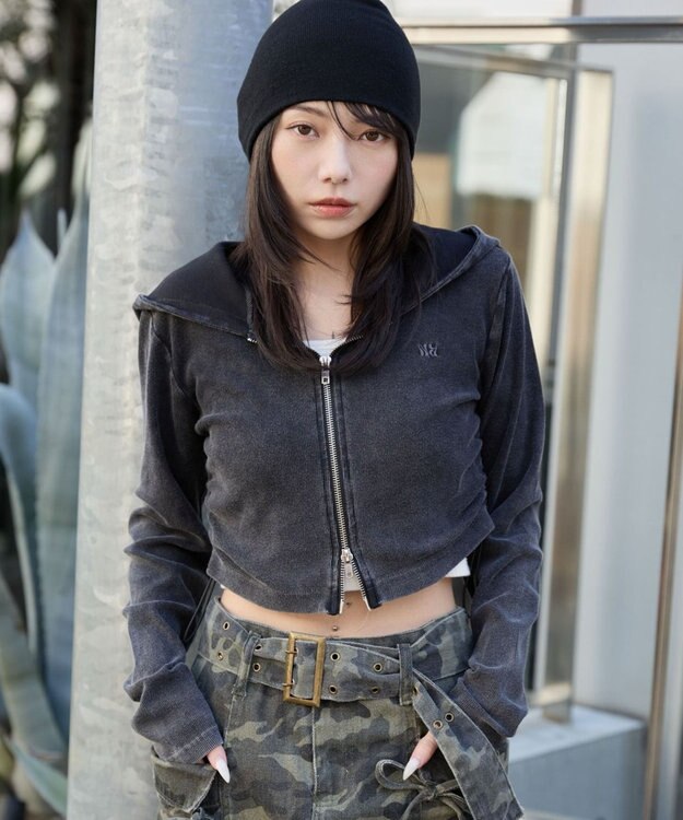 WEGO リブジップパーカー スミクロ