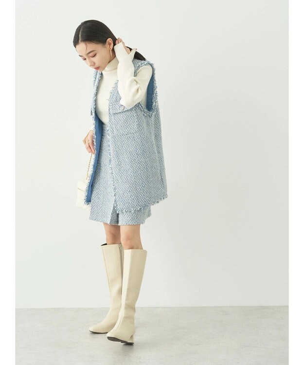 earth music&ecology ツイードジレ Blue