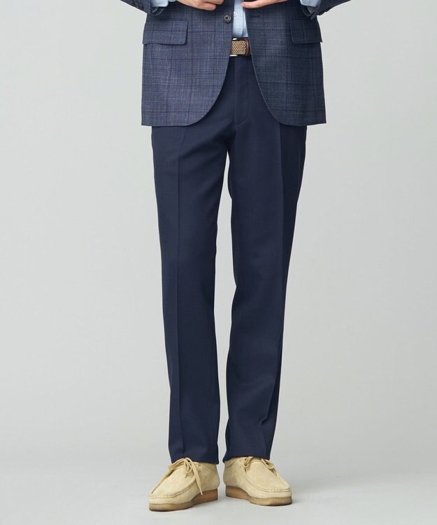 J.PRESS MEN トリートメントウール キャバルリーツイル スラックス ネイビー系