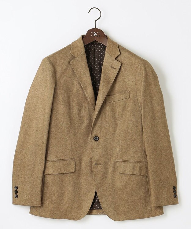 JOSEPH ABBOUD 【ストレッチ】ヘリンボンスウェード ジャケット キャメル系