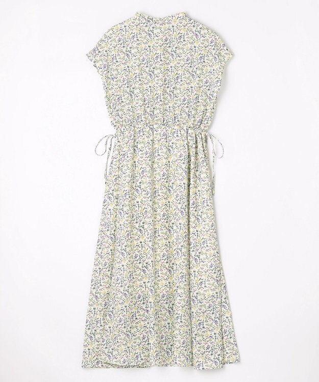 ANY 【洗濯機可能】サイドリボンフラワープリント ワンピース オフベース