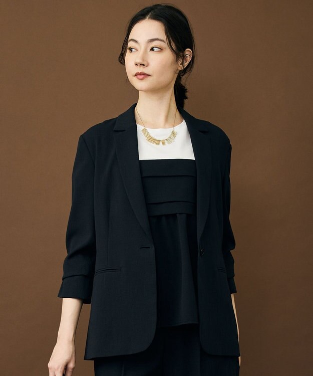 自由区 【セットアップ対応】テクスチャードスーツ ジャケット ブラック