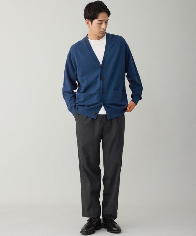 UNFILO MENS 【OCEANS YouTube 掲載/男女兼用】スムースシルキーニット カーディガン ブルー