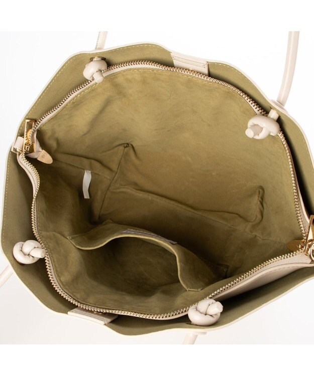 UNBILLION カシュカシュ cachecache / 横長バスケット型2wayトートバッグ アイボリー