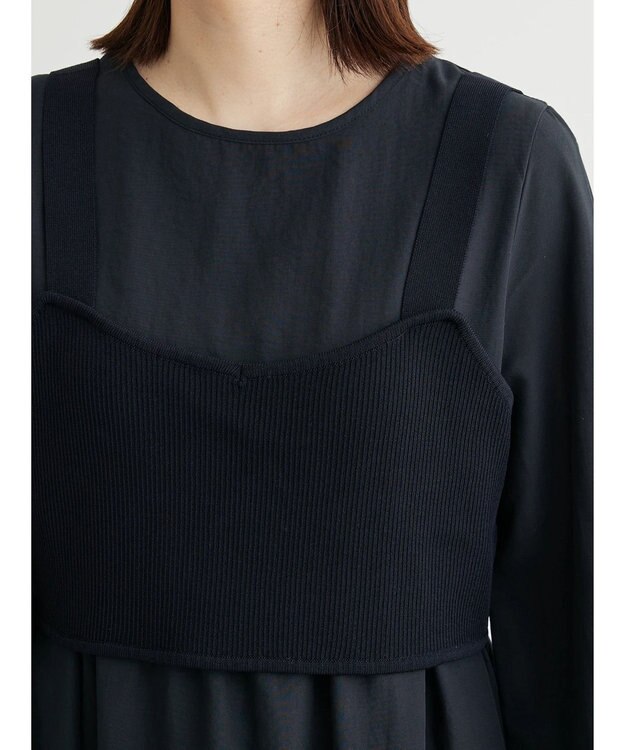 Green Parks Ｂ．ＳＥＴ２点ニットジレ＋ワンピース Black