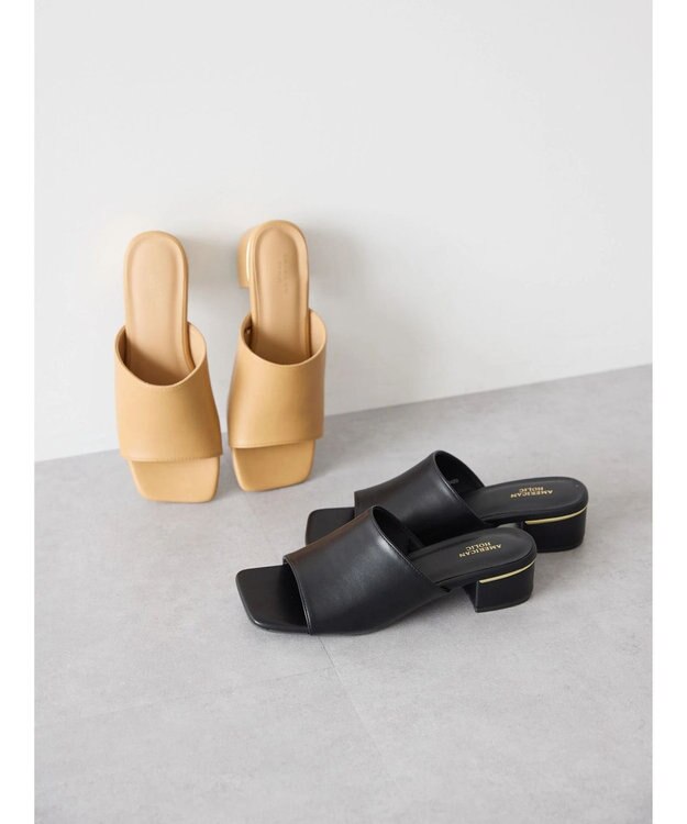 AMERICAN HOLIC スクエアトゥサンダル Black