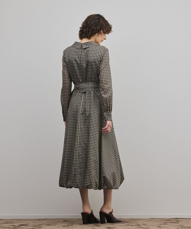 GRACE CONTINENTAL カシュクールバルーンワンピース チャコール