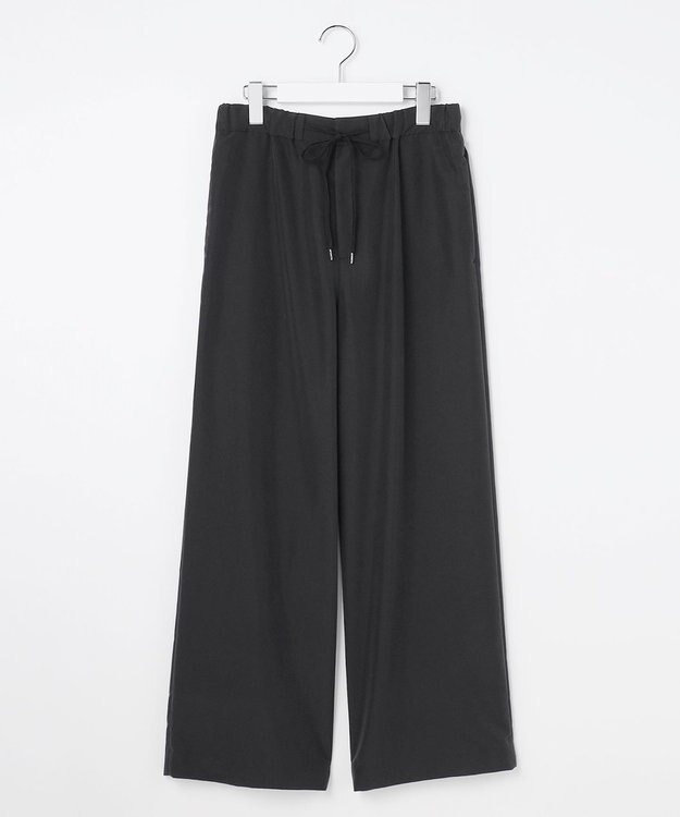 J.PRESS LADIES ピーチポプリン ワイド パンツ ブラック系