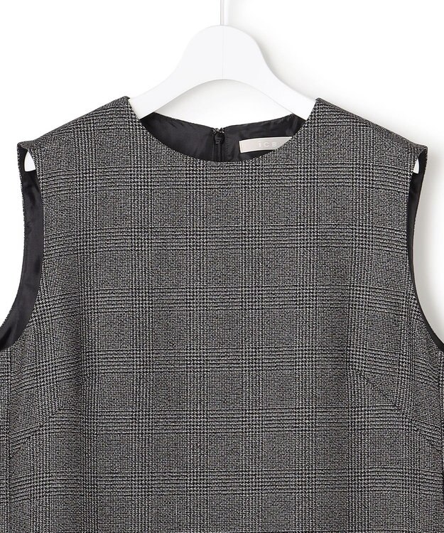 ICB L ウォッシャブルライトウール ワンピース ラメチェック