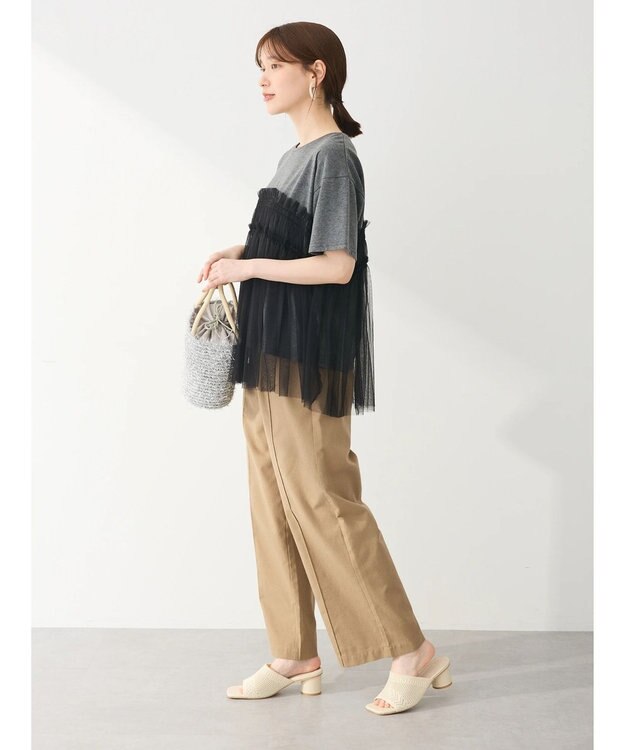 Green Parks ・ＥＬＥＮＣＡＲＥ　ＤＵＥ　チュールドッキングＴＥＥ Charcoal Gray