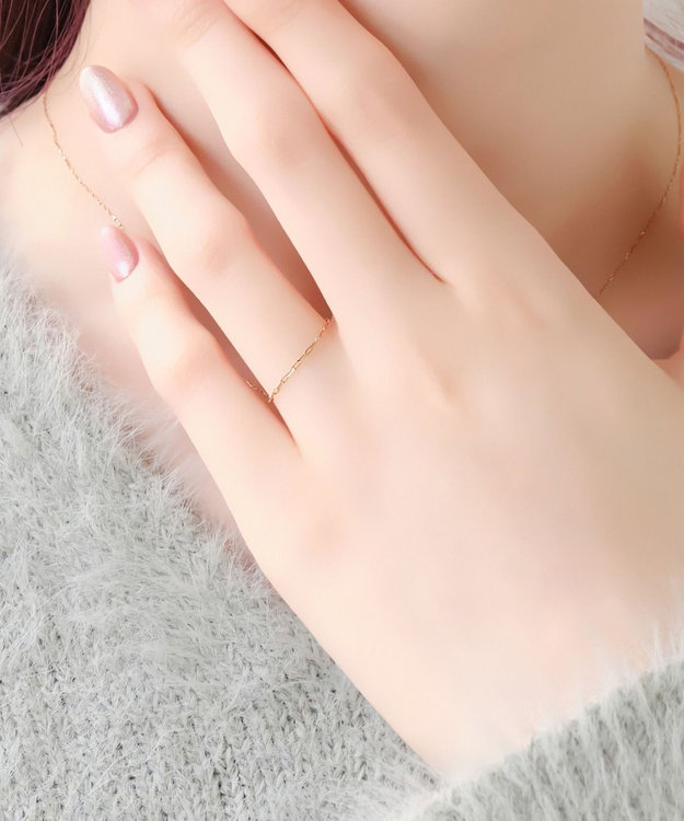 Phoebe 【K10】ブライトネスチェーンリング　ゴールド 3号/7号/11号/13号　BOX付き ゴールド