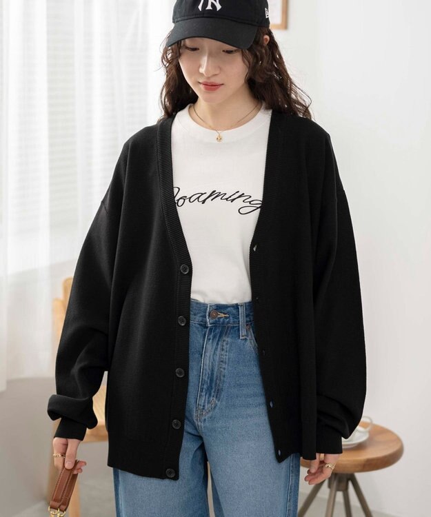 WEGO 【ユニセックス着用ITEM/紫外線対策/冷房対策】オーバーフィットドライタッチカーディガン