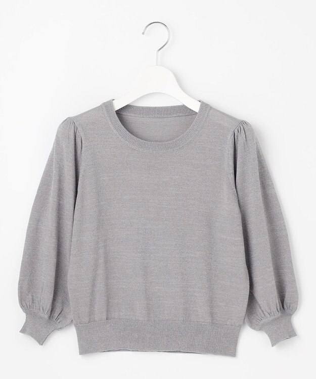 Feroux 【洗える】ラメ プルオーバーニット ライトグレー系