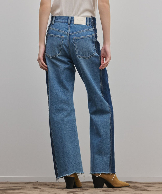 GRACE CONTINENTAL リメイクフレアデニムパンツ ブルー