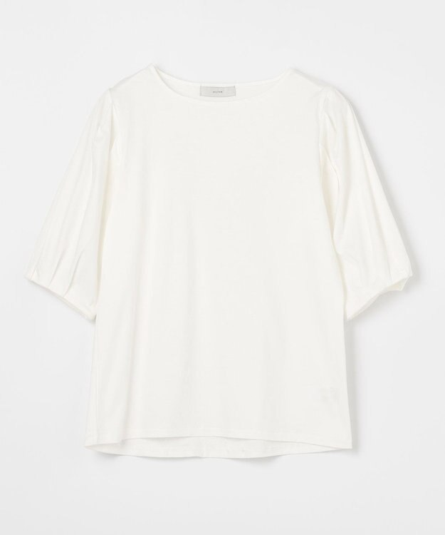ANY 【WEB限定・接触冷感】シルケットスムース ギャザーパフスリーブトップス オフ